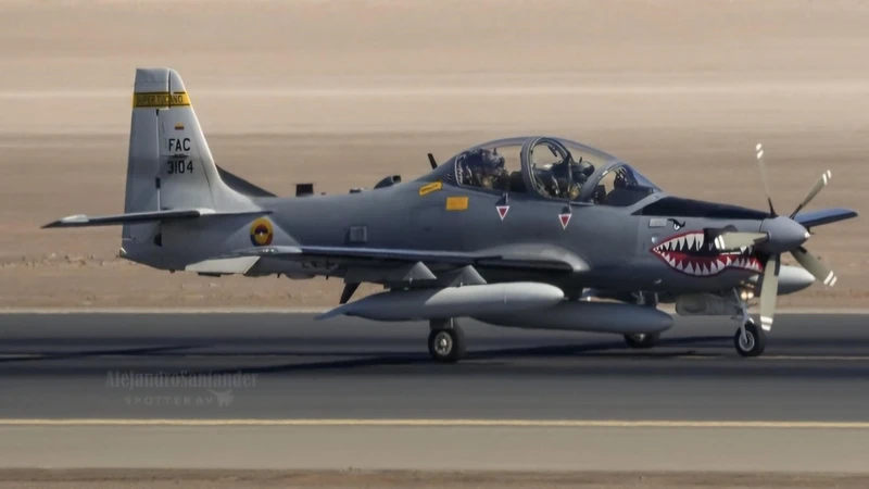 Avi�n A-29 Super Tucano de la Fuerza Aeroespacial Colombiana (FAC) en Salitre 2026 (Foto: Alejandro Santander, enviado especial de defensa.com)